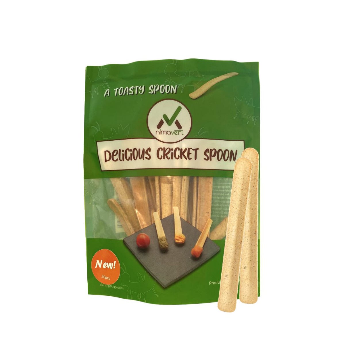 Nimavert - Edible crickets spoons snacks