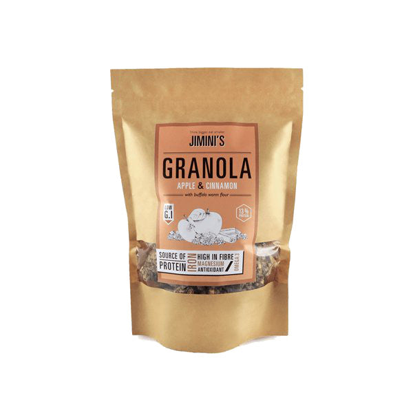 Jimini's - Apple and cinnamon granola with edible insects powder